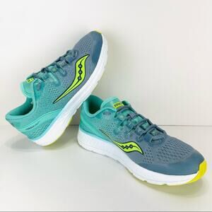 Saucony Freedom ISO FIT Everun Big Kids Running Shoes Sz 4.5 Green Gray Sneakers